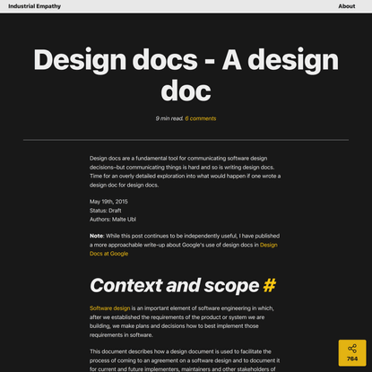 Design docs - A design doc