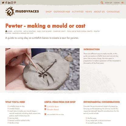 Pewter - making a mould or cast - Activities
