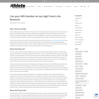 Can your HRV Number be too High? Here's the Research - Myithlete