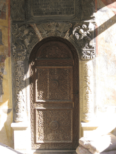 The Entrance door of the Old Church of the Sinaia Monastery