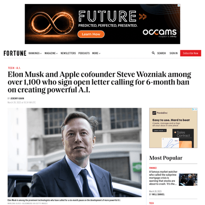 Elon Musk and Steve Wozniak: Pause more powerful A.I. | Fortune