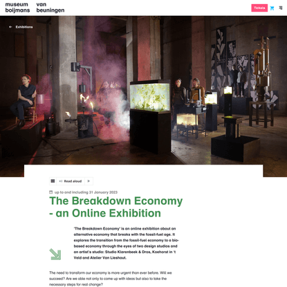the breakdown economy - Museum Boijmans Van Beuningen