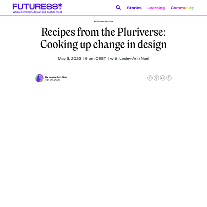 Recipes from the Pluriverse: Cooking up change in design