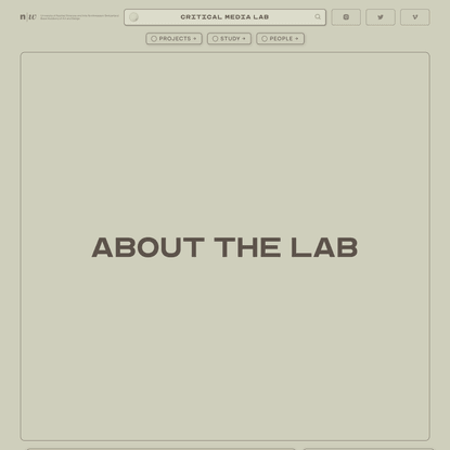 About the Lab – Critical Media Lab