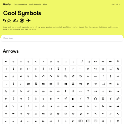 Cool Symbols ✰ ✍ ❀ ✈ (Copy & Paste 7K+ Symbols and Emojis) - Glyphy