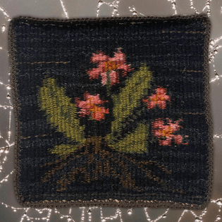 weaving with crochet edge inspired by 1860s botanical photograms