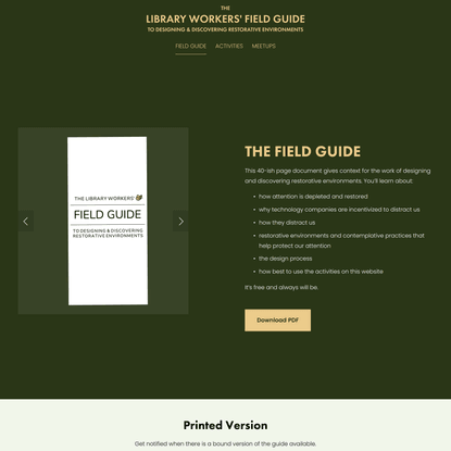 FIELD GUIDE — LIBRARY WORKERS’ FIELD GUIDE