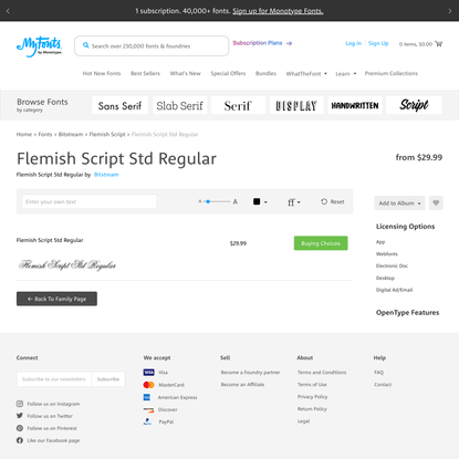 Flemish Script Std Regular Font | Webfont &amp; Desktop | MyFonts