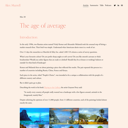 The age of average — Alex Murrell