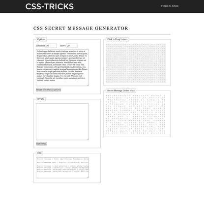CSS Secret Message Generator