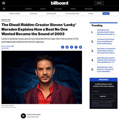 The Diwali Riddim: Creator Steven ‘Lenky’ Marsden Explains How a Beat No One Wanted Became the Sound of 2003