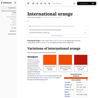 Wikiwand - International orange
