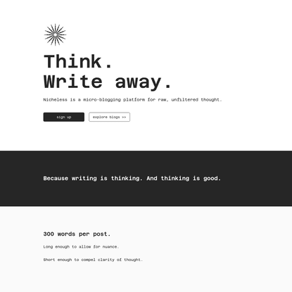 Nicheless | Think. Write away.