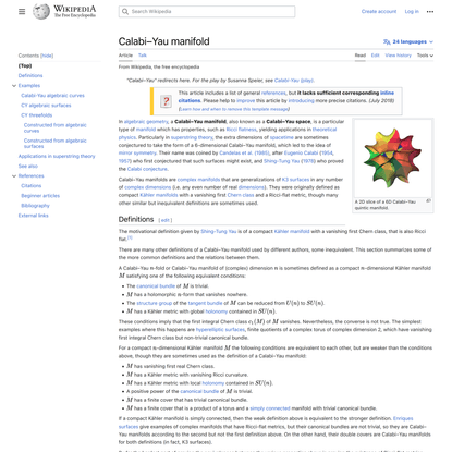 Calabi–Yau manifold - Wikipedia