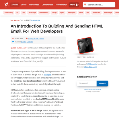 An Introduction To Building And Sending HTML Email For Web Developers — Smashing Magazine