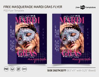 Free Masquerade Mardi Gras Flyer Template