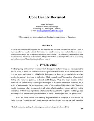 Code Duality Revisited, Jesper Hoffmeyer