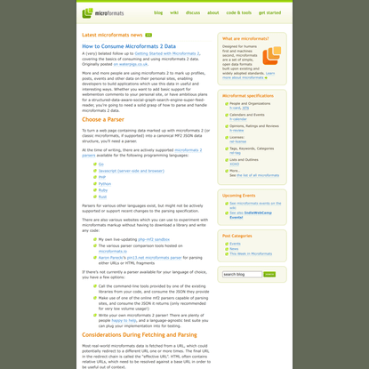 Microformats – building blocks for data-rich web pages