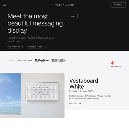 Vestaboard - A Smart Display To Connect And Inspire