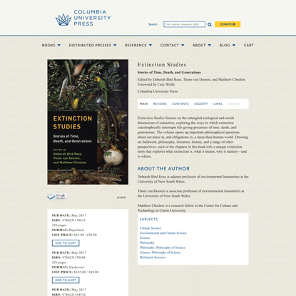 Extinction Studies | Columbia University Press