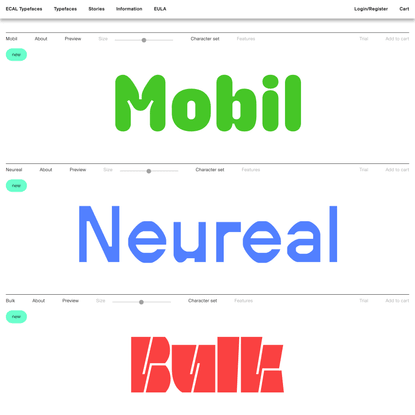 ECAL Typefaces