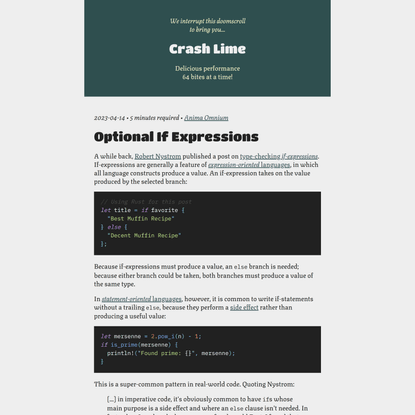 Optional If Expressions (Crash Lime)