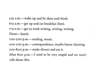 Ursula Le Guin daily schedule