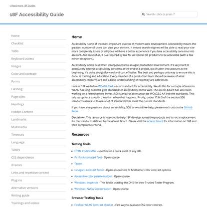 Home - 18F Accessibility Guide