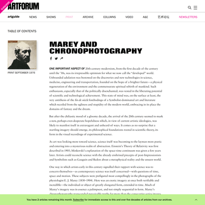 Marey and Chronophotography