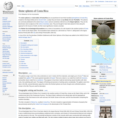 Stone spheres of Costa Rica - Wikipedia