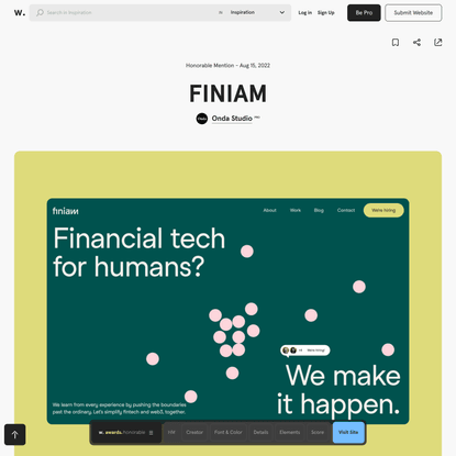 Finiam - Awwwards Honorable Mention