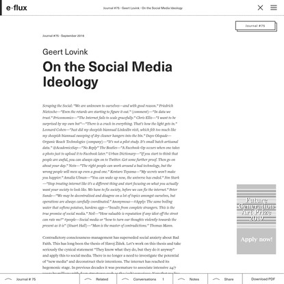 On the Social Media Ideology