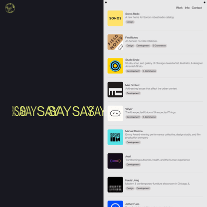 SAY Studio | Design & Web Development by Collin Joyce