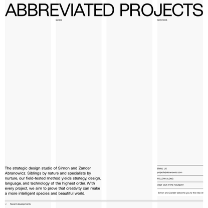 Abbreviated Projects