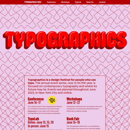 Typographics 2023 – A design festival for people who use type