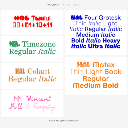 HAL Typefaces