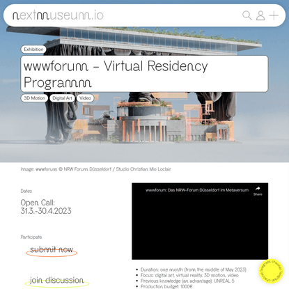 nextmuseum.io — wwwforum – Virtual Residency Programm