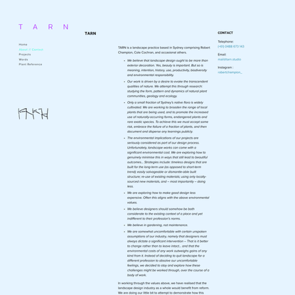 TARN — Contact