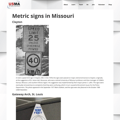 Metric signs in Missouri – US Metric Association