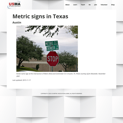 Metric signs in Texas – US Metric Association