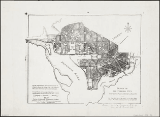 Design of the federal city, comparative plans of L'Enfant and Ellicott