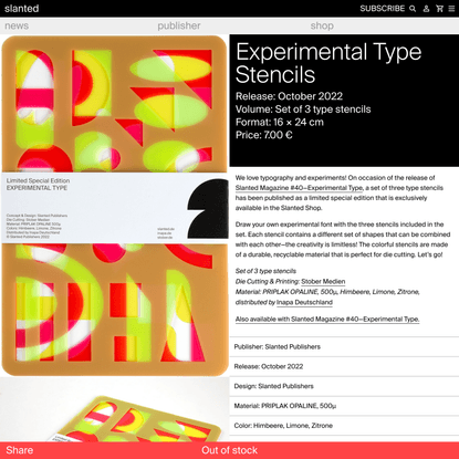 Experimental Type Stencils - slanted