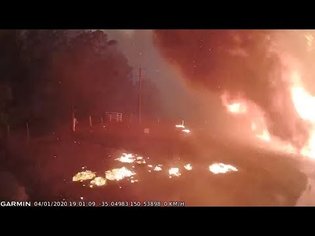 Dashcam Captures Speed Of Bushfire
