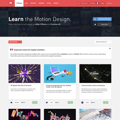 All our video tutorials on motion design