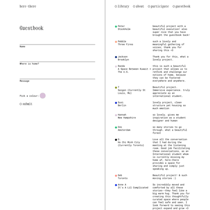 here-there guestbook