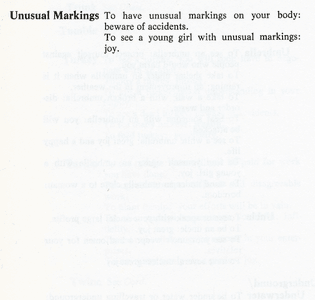  Unusual Markings (Interpreting Your Dreams, 1973)