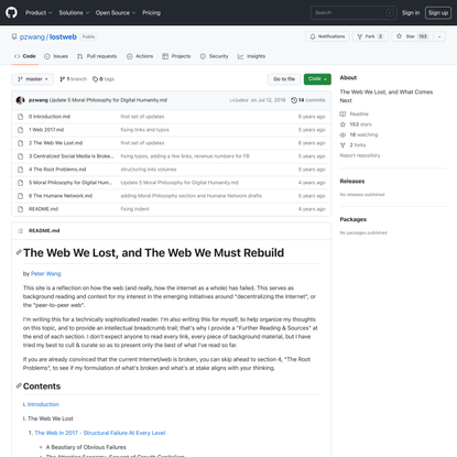GitHub - pzwang/lostweb: The Web We Lost, and What Comes Next