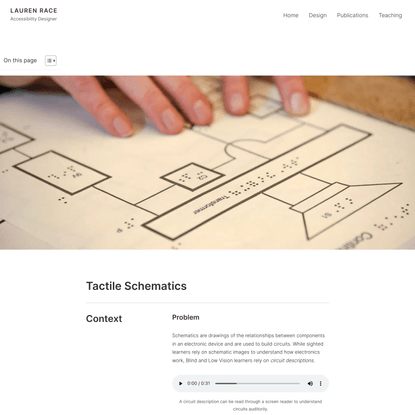 Tactile Schematics - Design - Lauren Race