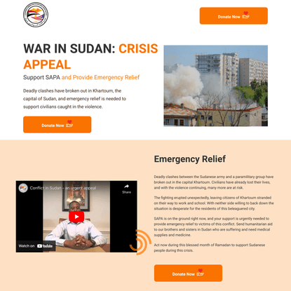 Sudan War Crisis Emergency Relief – SAPA-USA
