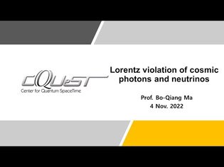 Lorentz violation of cosmic photons and neutrinos | Bo-Qiang Ma